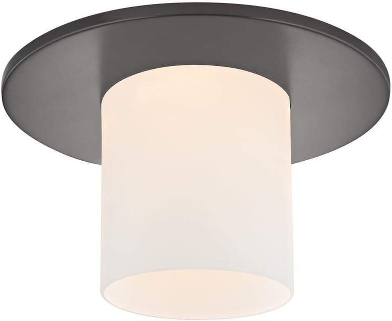 Bronze Decorative Recessed Ceiling Trim with Frosted Cylinder Glass