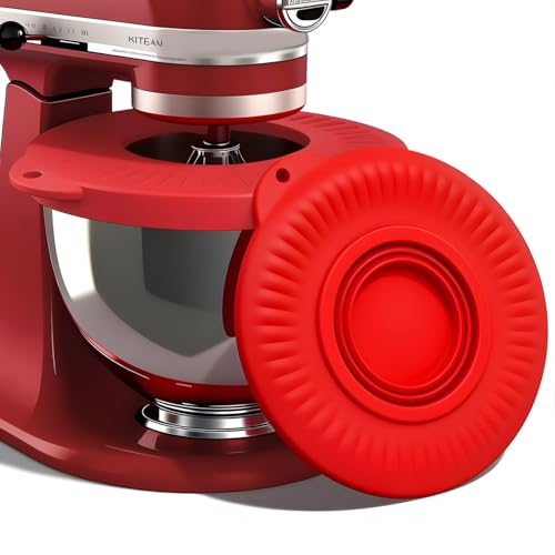 Naerza Silicone Mixer Bowl Cover Compatible with KitchenAid 4.5-5 Quart Tilt-Head Mixer | Food Grade Splash Guard Lid | with Collapsible Bowl | Dishwasher Safe | for Baking, Dough Proofing