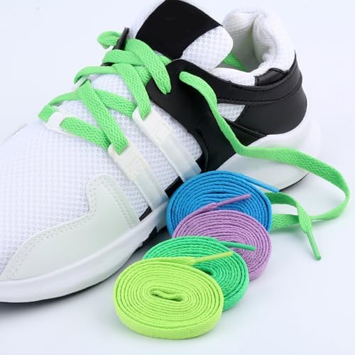 2Pcs Flat Sneaker Shoelaces 8mm Wide Polyester Colored Laces for Casual and Sport Athletic Running Shoes Boot Strings Laces — view 3