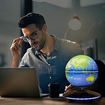 Magnetic Levitation Globe, Levitation Globe with LED Lights; Office Home Art Desktop ; Great for your decorative gifts.