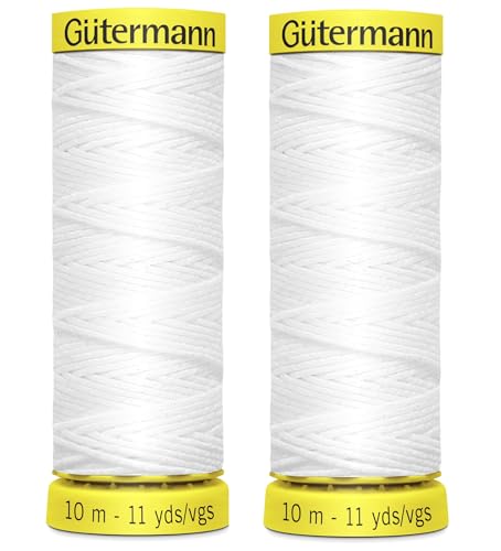 Gutermann - Hilo elástico para fruncido (2 x 10 m), color blanco Smart Cutie