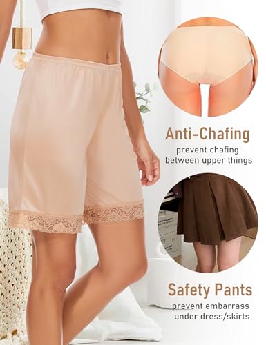 Image of GYS Slip Shorts Culotte for Women Split Skirt Lace Pettipants Bloomer