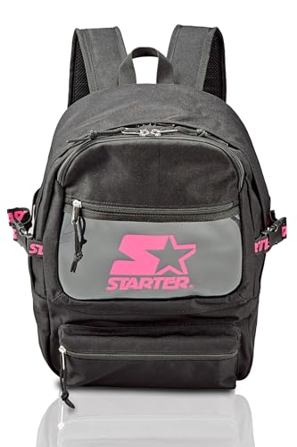[スターターブルーレーベル] リュックサック キッズリュック ブラック×ピンク 縦44cm 横30cm マチ16cm