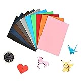 WOWOSS 50 Blatt Tonpapier DIN-A4 Bunt 300g/m² Dicke Bastelpapier Buntpapier Origami Papier in 10 Farben,Kopierpapier Papier A4 Origami-Papier Farbige Papiere für DIY Basteln Dekorieren Kunsthandwerk