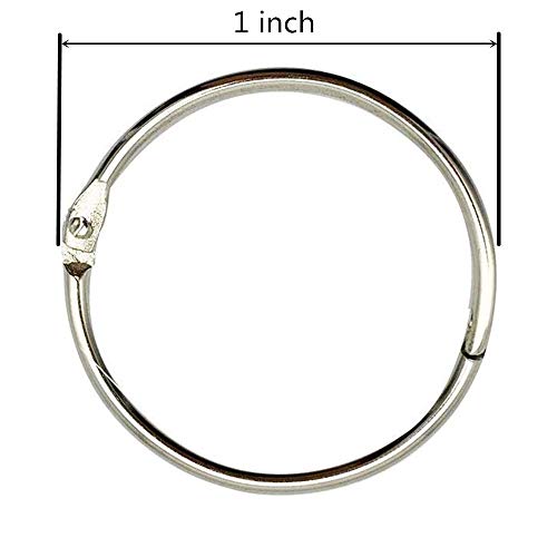 kingforest 100PCS Loose Leaf Binder Rings,1 Inch, Silver,Nickel Plated Steel Book Rings,Key Rings, for School, Office,or Home