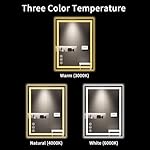 LOAAO 24X32 LED Bathroom Mirror with Lights, Anti-Fog, Dimmable, Backlit + Front Lit, Lighted Bathroom Vanity Mirror for Wall, Memory Function, Tempered Glass, Shatter-Proof, ETL Listed - Image 4