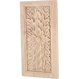ULTECHNOVO Holzapplikation Eckblume Geschnitzt 15x8x0,8cm Römische Säulendekoration für Wand und Möbel im Europäischen Stil