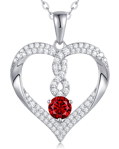 LOUISA SECRET Infinity Heart Necklaces for Women 18K Gold Plated and 925 Sterling Silver Forever Love Pendant Necklaces, Birthday Anniversary Jewelry Gift for Her Wife Mom