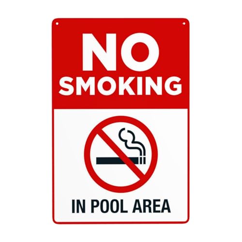 No Smoking In Pool Area �v�[���T�C�� �v�[�����[���T�C�� �x���T�C�� ���g�� �A���~�T�C�� ���^�� �u���L�Ŕ� �r���e�[�W�X�^�C�� �������낢 �v�[���T�C�� �ǂ̑����A�[�g 8 x 12�C���`