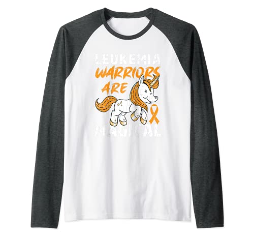 Leukemia Warriors Are Magical Happy Awareness Ribbon Graphic Raglan Baseball Tee
