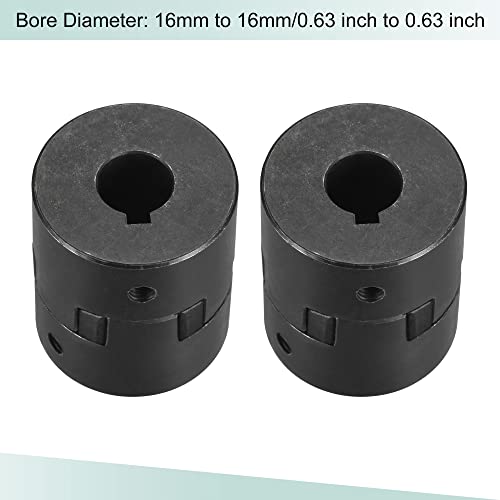 sourcing map Flexible Kupplungswelle 16 mm bis 16 mm Flexible Kupplung 51 mm L x 44 mm OD Motorkupplungsgelenk