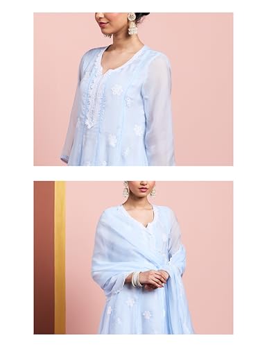 Image of Amazon Brand - Myx Women Kalidar Embroidered Kurta Set (Available in Plus Sizes)