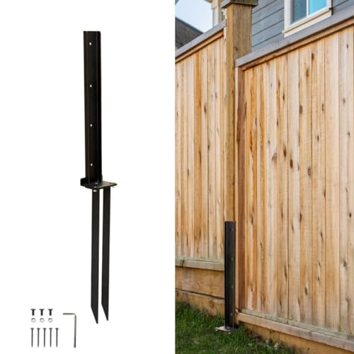 Fence Pillar Repair Kit, Heavy-Duty Fence Pillar Spike Repair Pile, Anchor Grounding Spike Guardrail Repair Tool, Used to Repair Tilted and Disconnected Fence Pillar Brackets