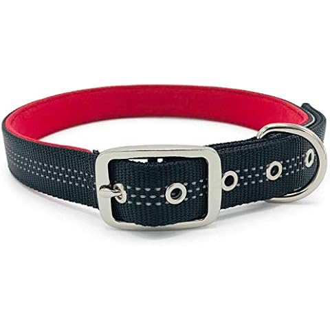 Pet Dreamland Large Dog Collar with Metal Buckle - Comfortable Ultra Soft Neoprene Padded Dog Collars for Large Dogs - Adjustable, Reflective Nylon Collar Cover
