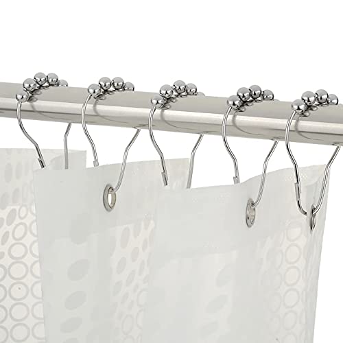 Amazer Shower Curtain Hooks, Shower Curtain Rings Rust Proof Stainless Steel Shower Rings For Curtain, 12 Pcs Shower Hooks For Shower Curtain, Polished Chrome #TOP2