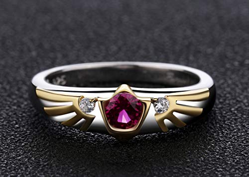 Purreen Zelda Goron's Ruby, Hylian Shield Inspired Ring (7) #TOP2