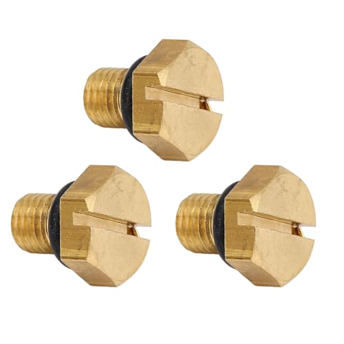 Carburetor Drain Screw Kit, Durable 3PCS Fuel Bowl Drain Screw with O Ring Marine Engine Maintenance Set for Boaters Mechanics Routine 2-Stroke Outboard Fuel System