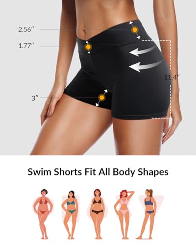 Image of Yonique Womens Swim Shorts Bathing Suits Bottoms Swimsuit Bottoms(Available in Plus)