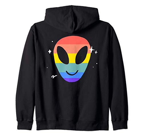 Alien Gay & Lesbiana LGBTQ Pride Bandera Space Sudadera con Capucha