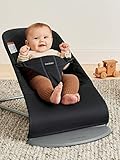BabyBjörn Bouncer Bliss, Cotton, Black | 2-in-1 Adjustable Baby Bouncer Seat and Toddler Chair, Newborn to Toddler (8-29 lbs), 4 positions, Lightweight & Portable