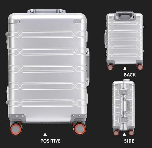 Bagaż Podręczny Cichy Lekki Bagaż Kabinowy Walizki Na Kółkach Wykonane W Całości Z Aluminium I Stopu Magnezu Walizka Podróżna (Color : A, Size : 20")