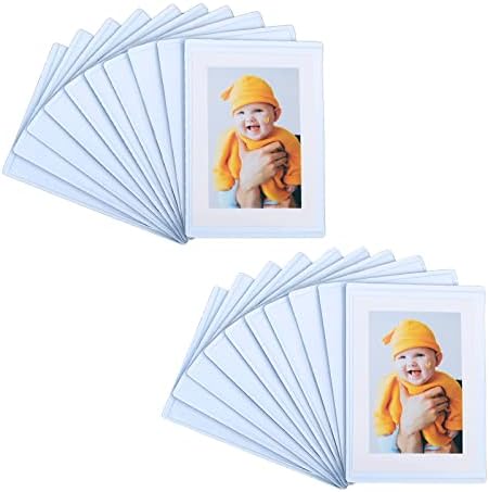 2.5 x 3.5 Magnetic Picture Frame, Instax Mini Frame Photo Magnets for Refrigerator, Polaroid Picture Frame, Fridge Photo Sleeve Pocket, Wallet Size Picture Frame, Locker Decoration, 20 Pack