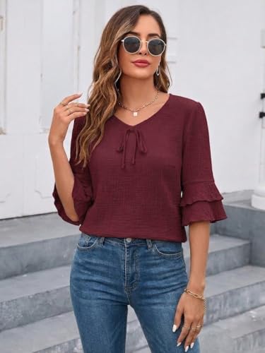 Image of TOPLOT Women's Top | Stylish Shirt Design | Comfortable Western Top| Easy Movement Structure | Trendy Look Styling | Versatile Perfect for Casual & Everyday Fashion (5231)