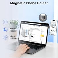 MAGDIGITEH Magnetic Phone Holder for Laptop, MagSafe Laptop Phone Mount for iPhone 18/17/16/15/14/13/12 & All Phones, 180°Adjustable Magnetic Phone Holder for Tesla Monitor (Gray) — image 2
