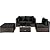 Tangkula 5 Piece Patio Rattan Furniture Set, Outdoor Sectional Rattan Sofa Set with Back & Seat Cushions, Wicker Conversation Set with Tempered Glass Table for Backyard Porch Poolside (Black)