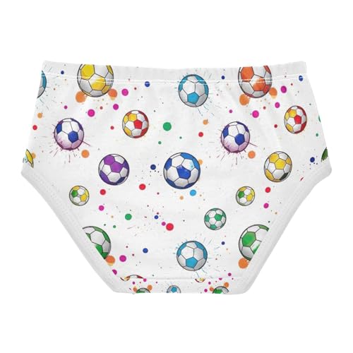 Cute Soccer Balls White Undies for Toddler Girls, Kids Underwear, 2T–8 Years2