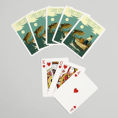 Lantern Press Lake Chelan, Washington, Baraja de Poker 52 Cartas miniatura 7
