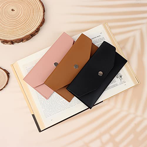 Partyyeah Money Leather Envelope, 3Ea Multi-Function Envelope Cash Wallet Credit Card Holder For Wedding Birthday Graduation Holidays Company Bonuses (B) #TOP2