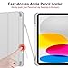iMieet iPad (A16) Case 11th Gen/iPad 10th Generation Case [11-Inch 2025/10.9 Inch 2022] with Pencil Holder, Trifold Stand Smart Cover with Soft TPU Back,Auto Wake/Sleep(New Light Gray)