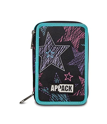 Appack 3 Zip Case, Black, Complete with Pencils, Markers Etc.., School & Leisure – vue 7