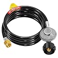 GasSaf 12 Feet Propane Regulator with Hose, Grill Regulator Hose for Weber Grills, Blackstone Griddles, Heater, Fire Pits and More