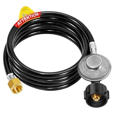 GasSaf 12 Feet Propane Regulator with Hose, Grill Regulator Hose for Weber Grills, Blackstone Griddles, Heater, Fire Pits and More