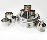 King International Stainless Steel Hammered See Through Spice Box Spice Box With 7 Spice Containers, (20x20x8CM), Masala Box For Kitchen, Masala Container For Kitchen Use (Hammered)
