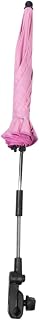 BAZEITFLOW Sombrilla para Cochecito Infantil con Protección UV Giratoria y Multifuncional Parasol para Carrito de Niña Fácil Instalación Color Rosa con Plata Reflectante