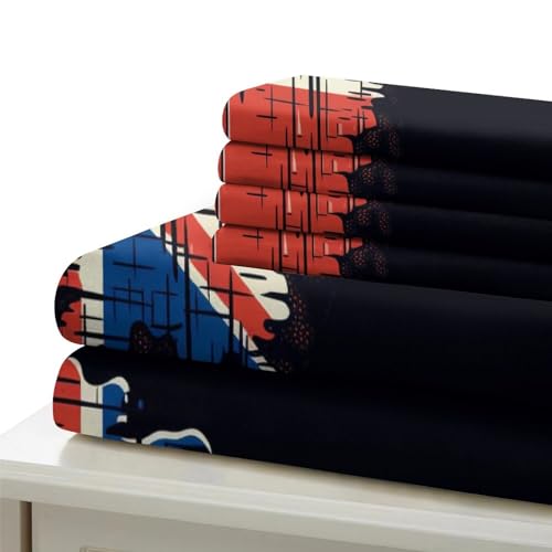 Parure de lit King en microfibre premium imprimé britannique 3D - 7