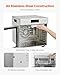 VEVOR Food Dehydrator Machine, 8 Stainless Steel Trays, 400W Electric Food Dryer with Adjustable Temperature & 24-Hour Timer, Food Dehydrator for Jerky, Meat, Fruit, Vegetables, Herbs, Dog Treats