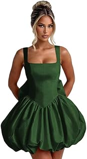 Satin Homecoming Dresses for Teens 2025 Spaghetti Straps Puffy Mini Cocktail Pary Dresses with Bow LSH41 - Buy now