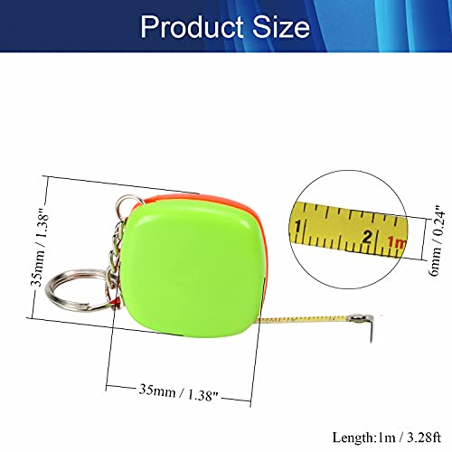 Cinta métrica mini 1m con estuche plástico y llave 2 pcs miniatura 2