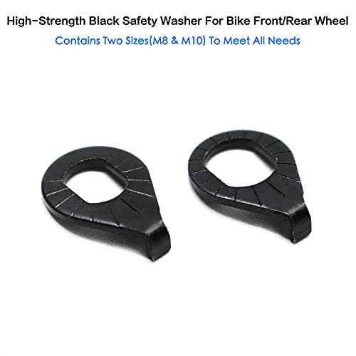 VANICE 2 Pairs Bike Wheel Safety Washer, M8 and M10 Hub Retaining Clip Hook Fixed Gasket for Mountain Road Bicycle MTB Front and Rear Axle Wheel