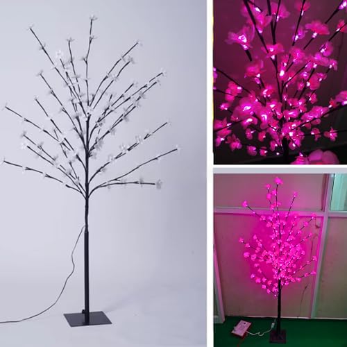 SAMEILI 5ft LED Cherry Blossom Bonsai Tree Lamp Pink - Image 5