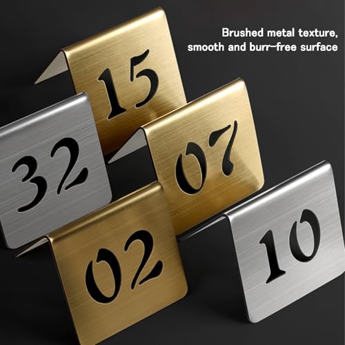 Numéros de table dorés empilables pour fêtes et réceptions