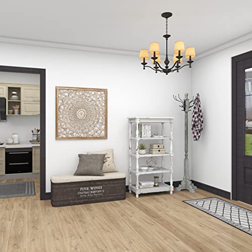 Deco 79 Wood Vintage Style 12 Hook Coat Rack, 19" X 19" X 74", Gray #TOP5