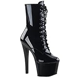  Higher Heels PleaserUSA Plateau Stiefel Sky-1020 Lack schwarz Gr.38