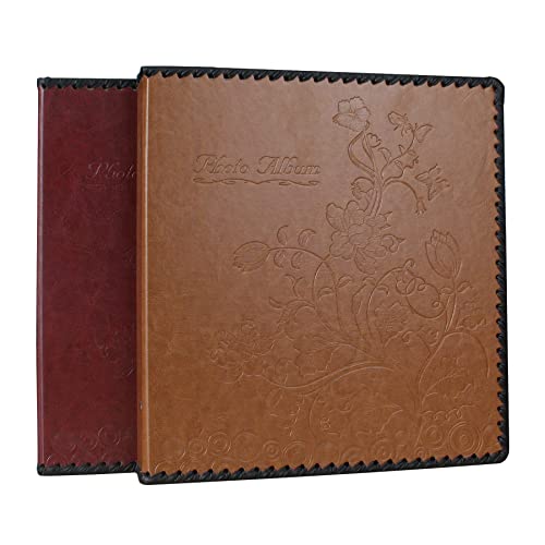 Beautyus Photo Album Book, Family Album, Leather Cover, Holds 3X5, 4X6, 5X7, 6X8, 8X10 Photos (Wine Red) #TOP6