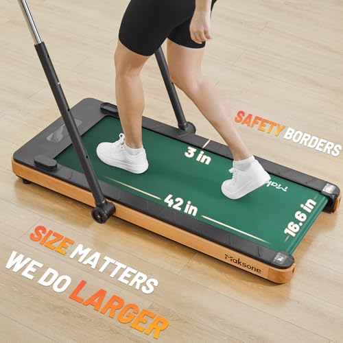 Image of Maksone Under Desk Treadmill, Expert of Wooden Walking Pad, Walking Jogging Machine with Remote Control, Installation-Free