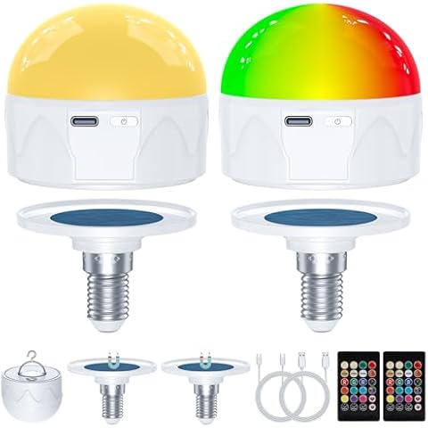 E14 USB Rechargeable Light Bulb with Remote Cover